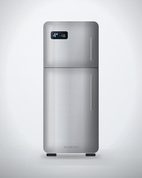 Double-Door Refrigerator 320 L in Silver