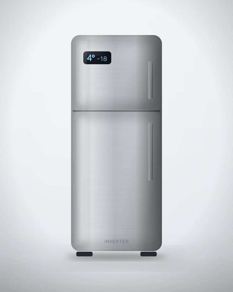 Double-Door Refrigerator 320 L in Silver