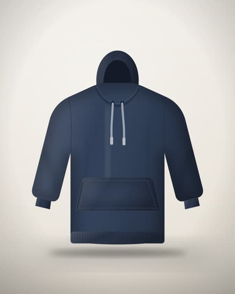 Fleece Pullover Hoodie in Navy