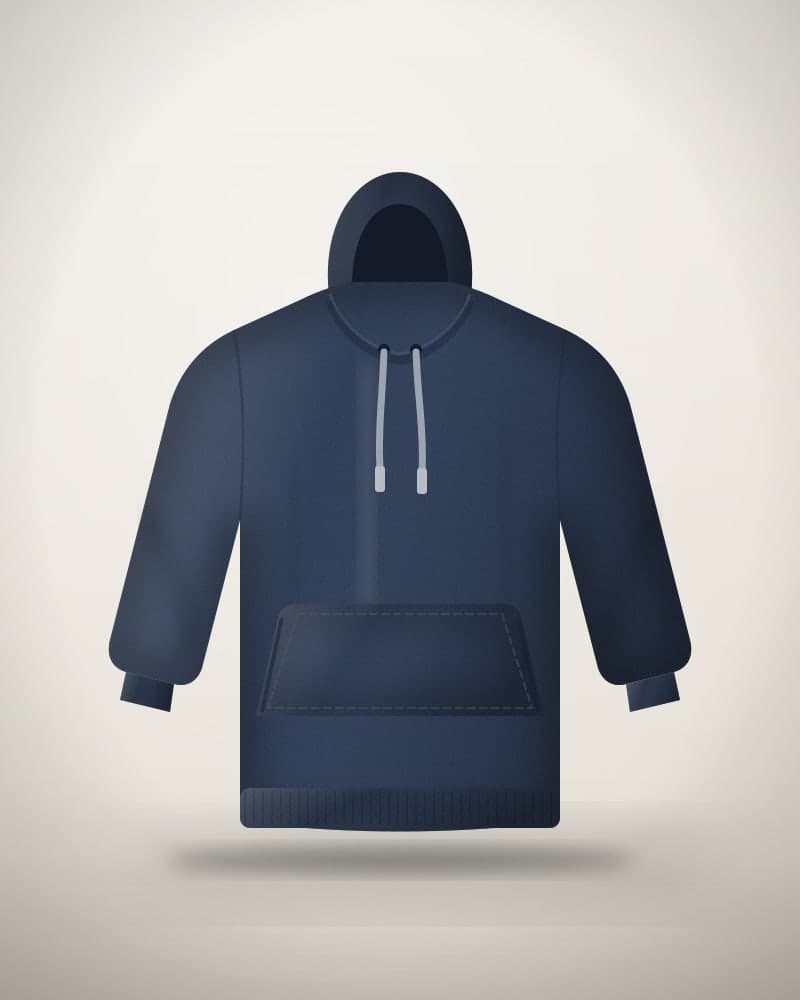 Fleece Pullover Hoodie in Navy