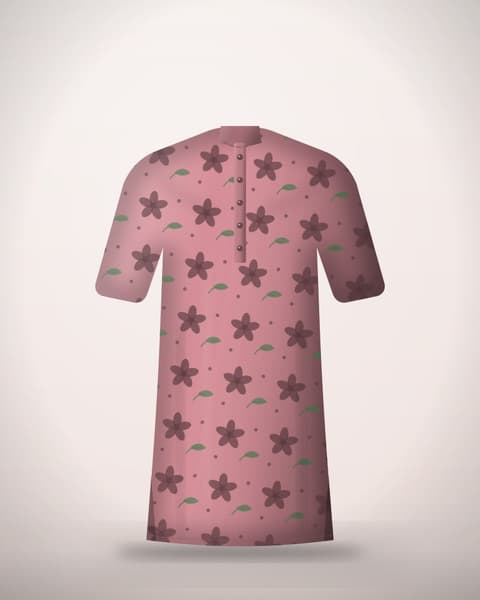 Printed Lawn Kurta in Rose