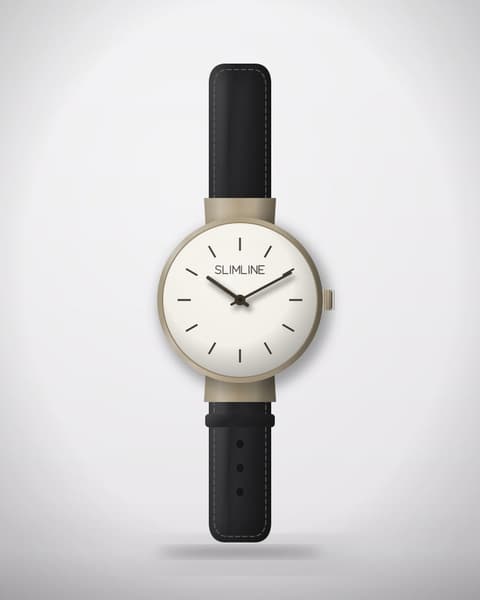 Slimline Dress Watch in Black