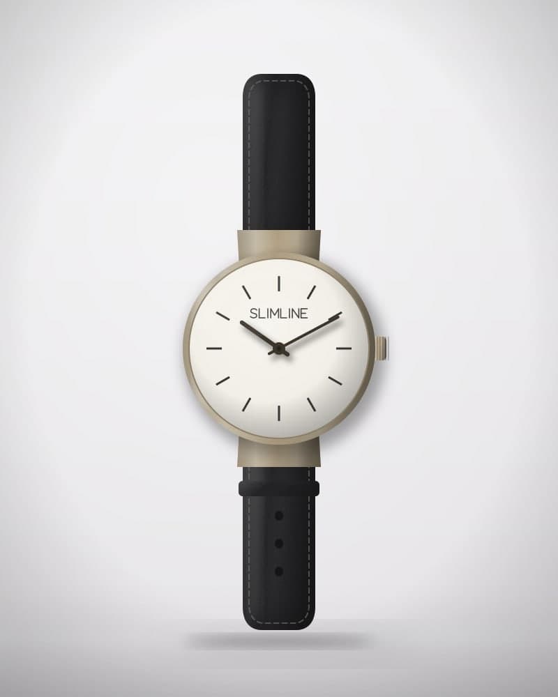 Slimline Dress Watch in Black