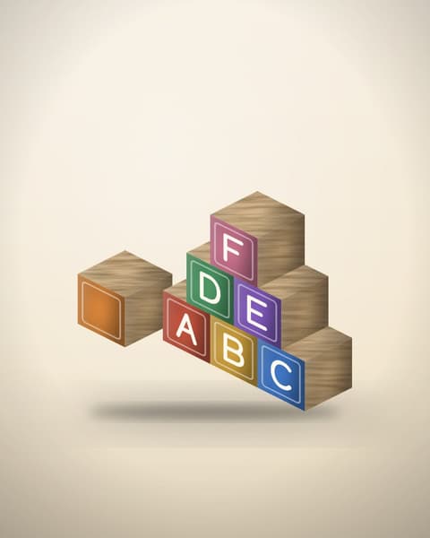 Wooden Building Blocks, 48 Pieces